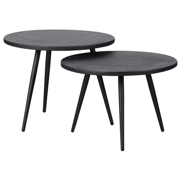 Couchtisch Webster 2er-Set Ø 53cm Schwarz