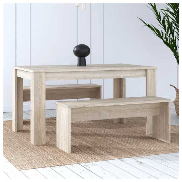 Essgruppe Jehnny 3-teilig 140 x 75 x 90cm Braun