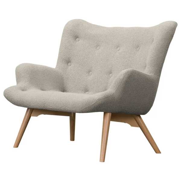 2-Sitzer Sofa Grau Bouclé Stoff Nola 115 x 90 x 85cm Skandi