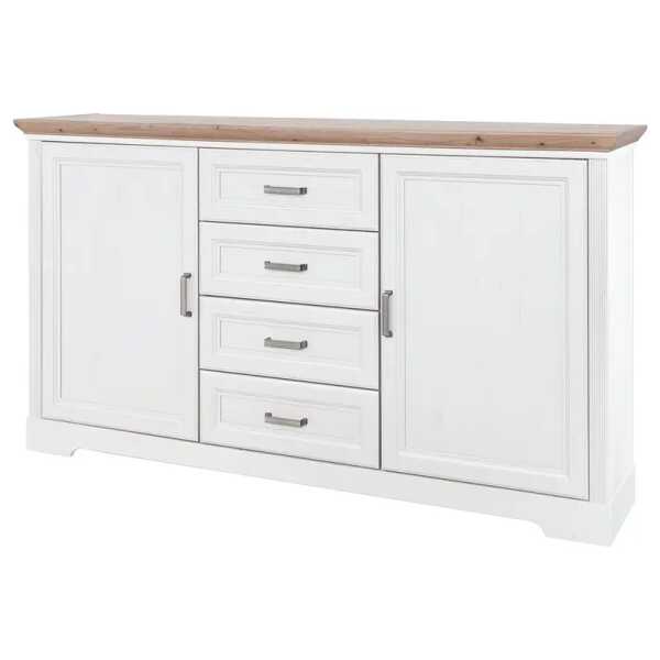 Sideboard 165 cm 88cm Weiß/Pinie Weiß Dekor