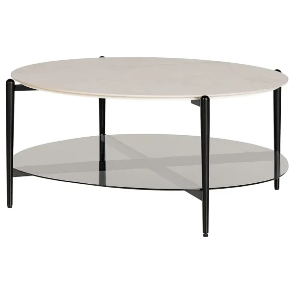 Couchtisch HAYESTOWN Ø 94cm Grau/Weiß