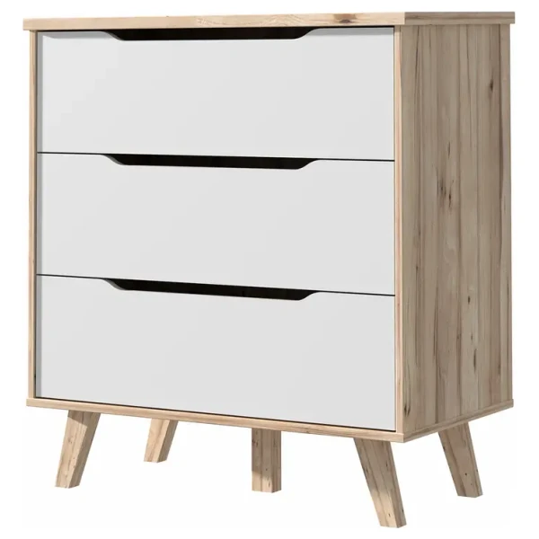 Kommode Weser II 80 x 86 x 42cm Braun/Weiß/Weiß