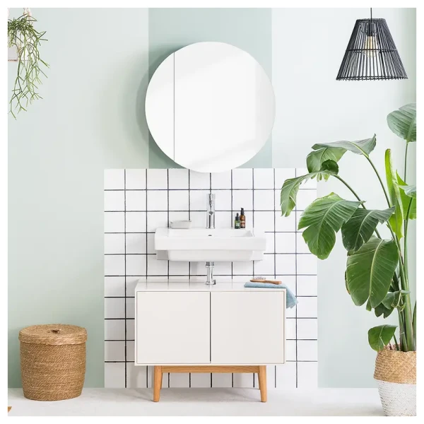 Badezimmerset 2-teilig Kombi B 80 x 60 x 46cm Weiß/Weiß