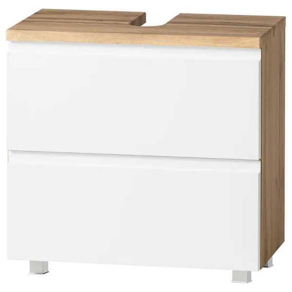 Waschbeckenunterschrank I 60 x 54 x 35cm Weiß/Matt Weiß