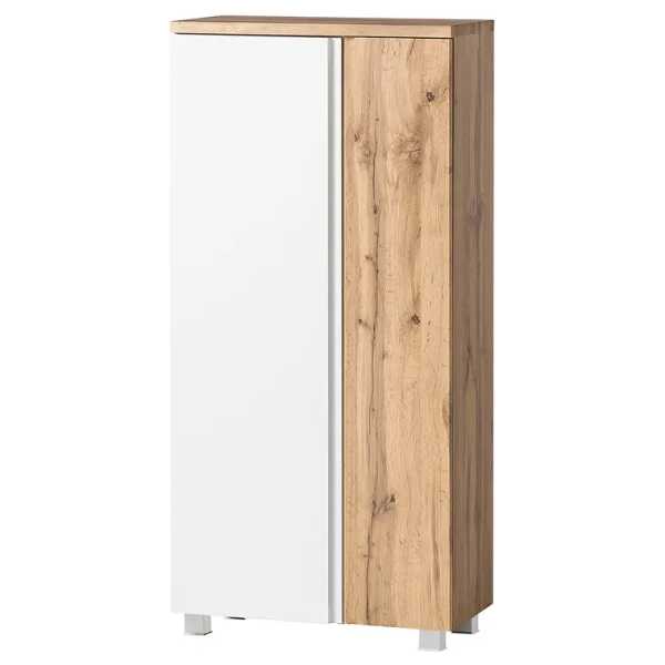Midischrank II 65 x 130 x 35cm Weiß/Matt Weiß