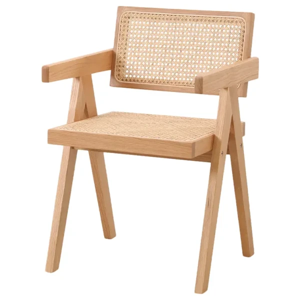 Armlehnenstuhl WALS mit Wiener Geflecht 51 x 77 x 54cm Beige/Eiche