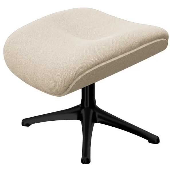 Polsterhocker LESO 44 x 39 x 49cm Beige Schwarz Webstoff Saia: Beige