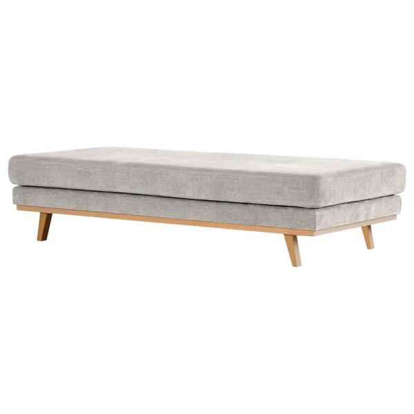Hockerbank 180 x 43 x 81cm Grau Buche Hell Webstoff Cieli: Sandgrau