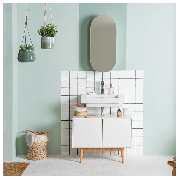 Badezimmerset 2-teilig Kombi E 80 x 60 x 46cm Weiß/Weiß