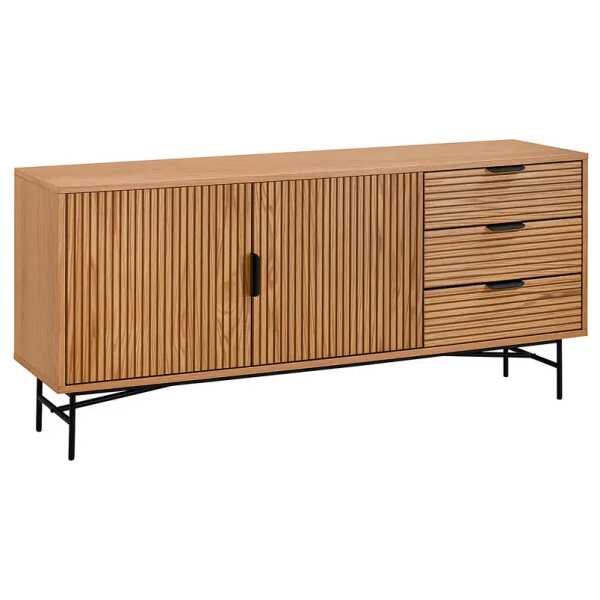 Sideboard 2 Türen 160 x 75 x 40cm Beige/Eiche