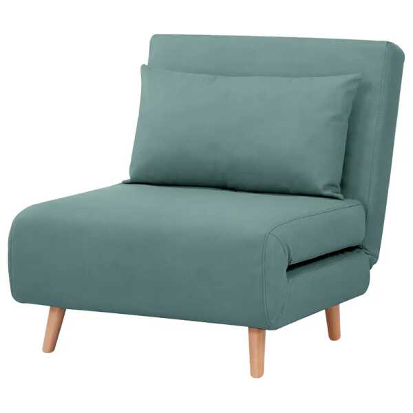 Schlafsessel Blau Microfaser Ehmi Buche Hell 77 x 81 x 90cm