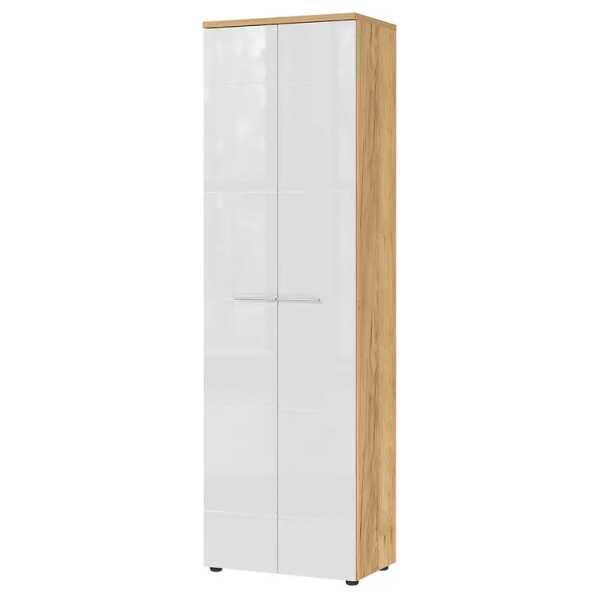 Garderobenschrank Aledo 60 x 198 x 41cm Braun/Weiß