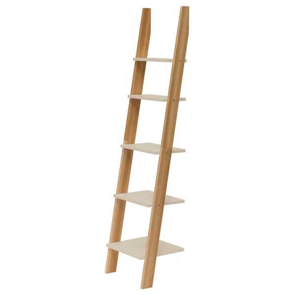 Leiterregal Typ A Esche Massiv, lackiert MDF Mitteldichte Holzfaserplatte , lackiert Braun/Beige 45cm