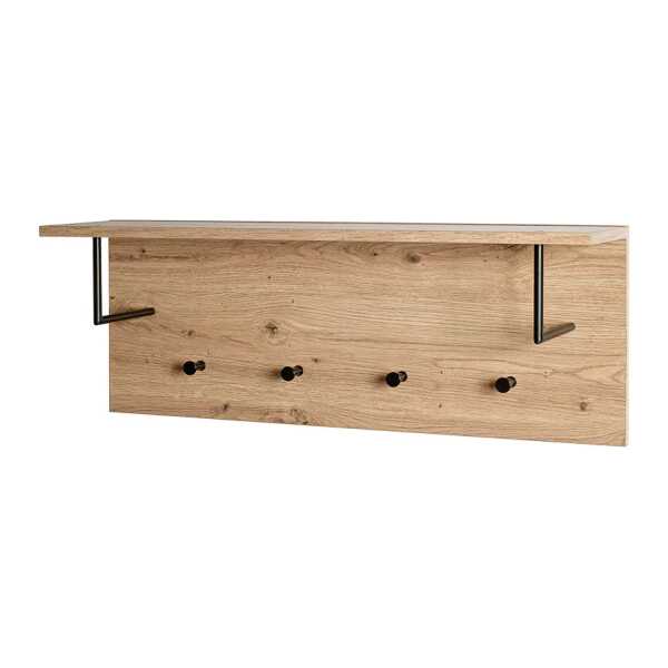 Wandgarderobe Dunnet 80 cm 80 x 30 x 20cm Braun/Wildeiche Dekor