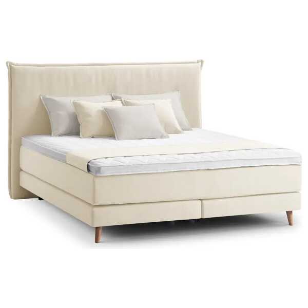 Boxspringbett Klassisch 180 x 200cm Webstoff Meara Grau H2