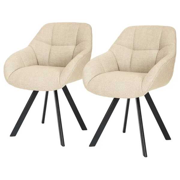 Polsterstuhl Holek 2er-Set 57 x 83 x 65cm Beige/Creme
