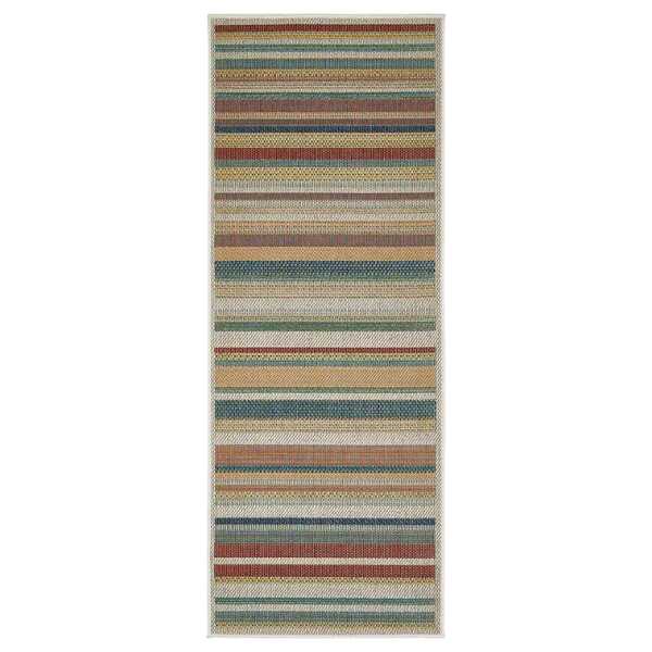 Kurzflorteppich Sedona Multicolor 80 x 200cm Kunststoffart: Polyester PVC Material: Kunststoff Muster: Streifen