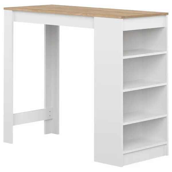 Bartisch Aravis 115 x 103 x 50cm Weiß/Weiß/Eiche Dekor