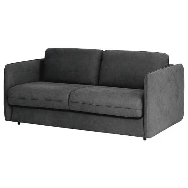 Schlafsofa KAYLA mit Matratze Grau Microfaser Sole 194 x 86 x 104cm Skandi