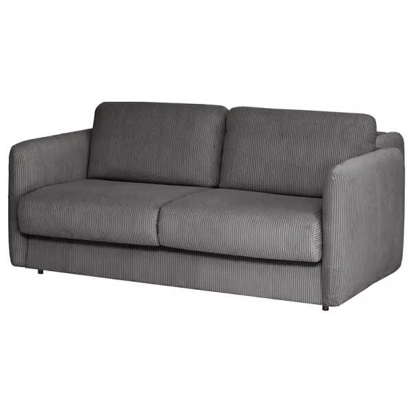 Schlafsofa KAYLA mit Matratze Grau Cordstoff Lola 194 x 86 x 104cm Skandi