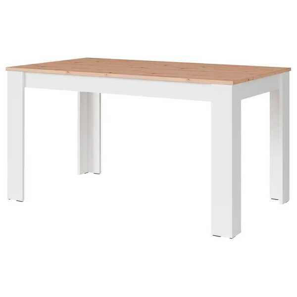 Esstisch Cotillo 140cm Braun/Weiß/Eiche Artisan Dekor/Weiß