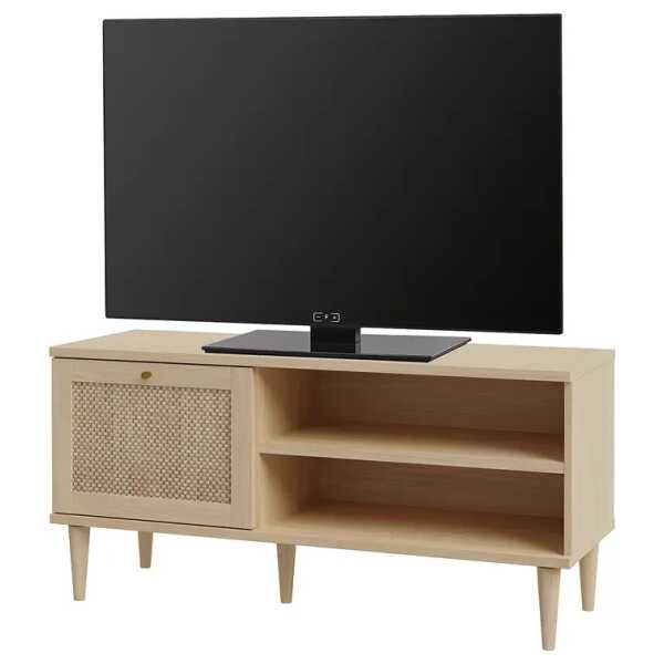 TV-Lowboard 120 cm Front: Rattan Korpus: Spanplatte, foliert Braun 120 x 58 x 41cm
