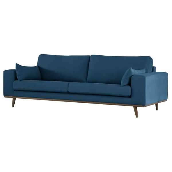 3-Sitzer Sofa Blau Baumwollstoff Vele 237 x 81 x 88cm Skandi