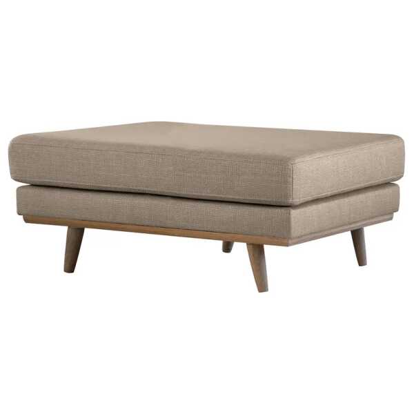 Polsterhocker 85 x 43 x 60cm Beige Strukturstoff Otrera: Taupe