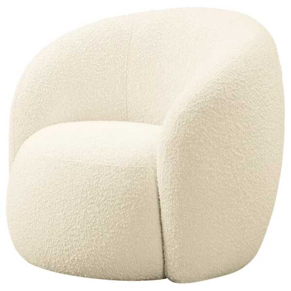 Sessel OSANE Weiß Bouclé Stoff Panju 92 x 89 x 72cm