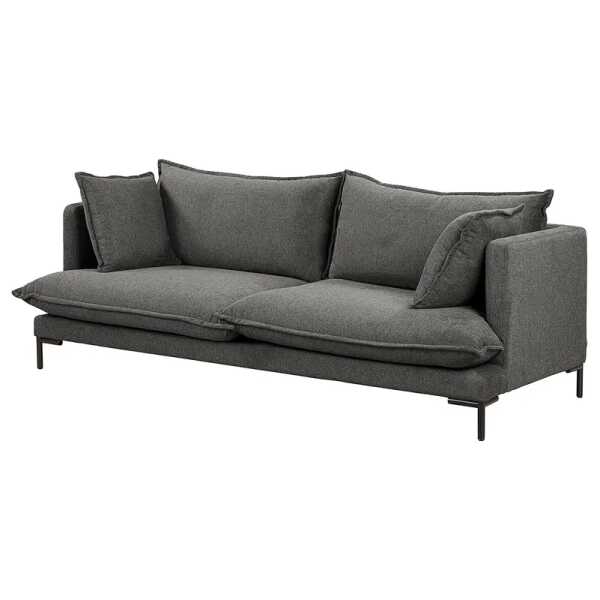 3-Sitzer Sofa JOMYRA Grau Webstoff Aleika 216 x 101 x 82cm Skandi