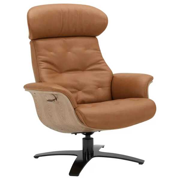 Relaxsessel HARRIGA Braun/Cognac Echtleder Ulicia 79 x 100 x 84cm