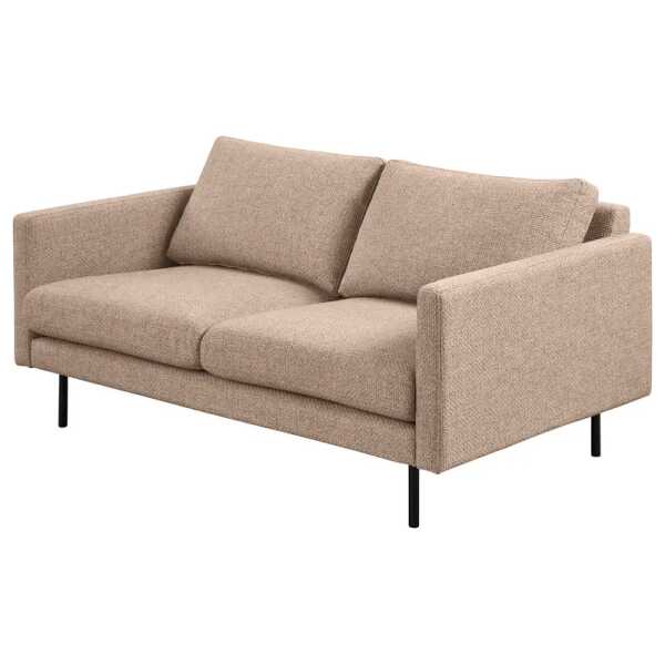 2-Sitzer Sofa Braun Strukturstoff Foxy 156 x 82 x 94cm Skandi