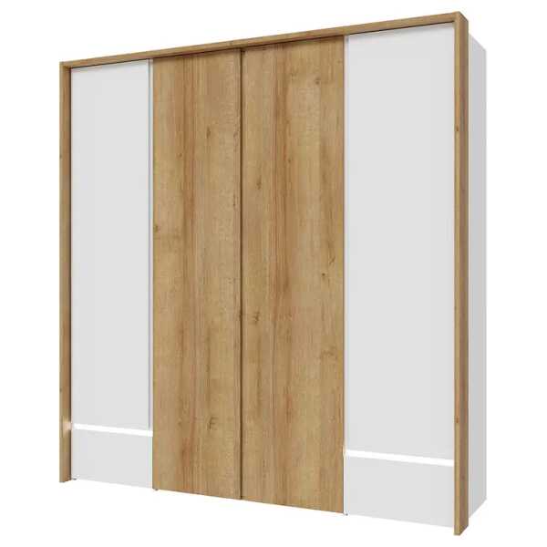 Drehtürenschrank 205 cm 205 x 213 x 58cm Braun/Weiß