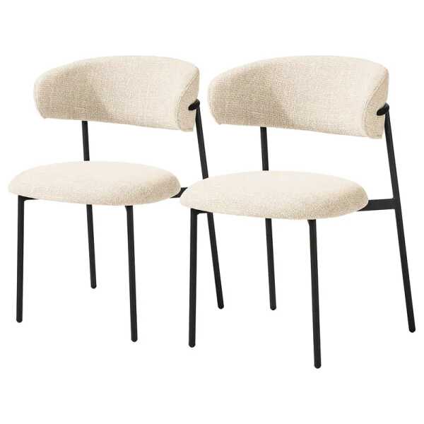 Polsterstuhl Podington 2er-Set 58 x 80 x 54cm Beige/Creme