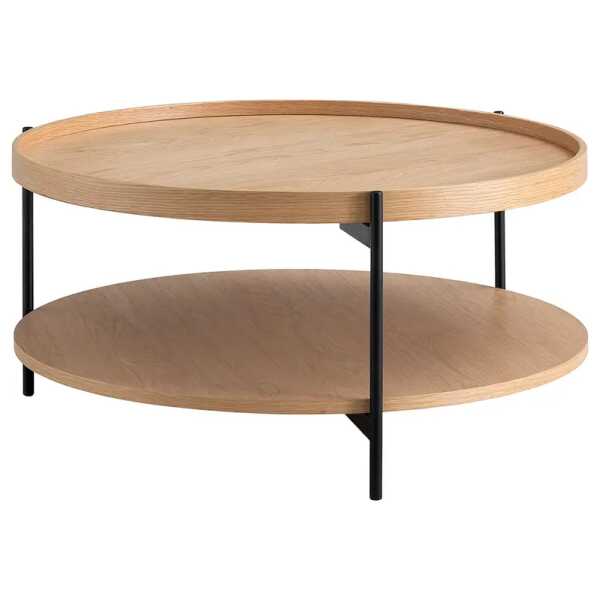 Couchtisch DOLOGANI Ø 82cm Braun/Beige/Eiche