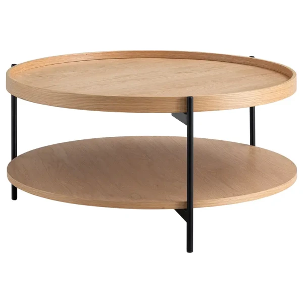 Couchtisch DOLOGANI Ø 82cm Braun/Beige/Eiche