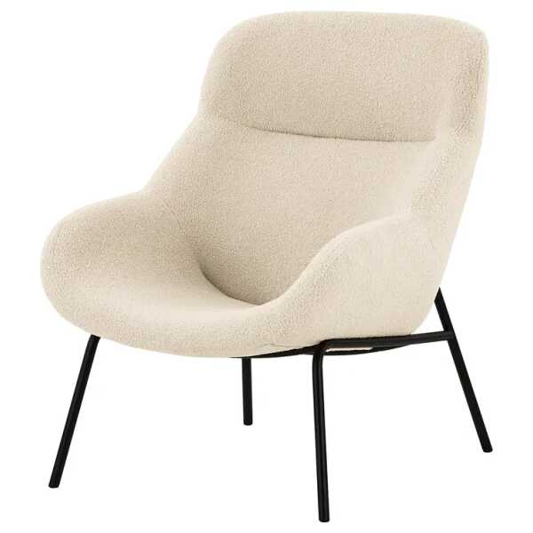 Sessel Tantia Weiß Bouclé Stoff Nola 73 x 102 x 92cm
