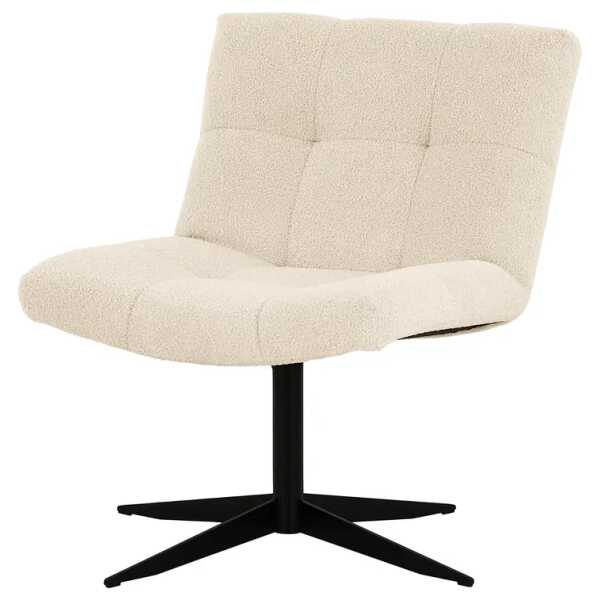 Sessel Mandes Weiß Bouclé Stoff Nola 67 x 82 x 74cm