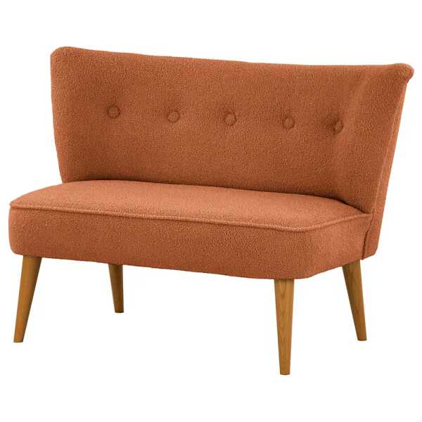 2-Sitzer Sofa Kupfer Bouclé Stoff Nola 120 x 80 x 64cm Skandi