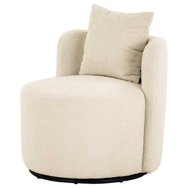 Sessel Pasao Weiß Bouclé Stoff Nola 73 x 67 x 75cm