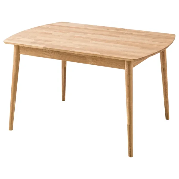Massiver Esstisch 120 x 90 cm Braun/Beige