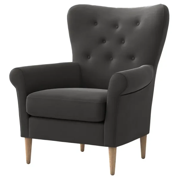 Ohrensessel Cudeiro Grau Samt Ravi 85 x 85 x 85cm