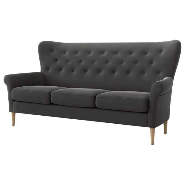 3-Sitzer Sofa Cudeiro Grau Samt Ravi 196 x 85 x 85cm Skandi