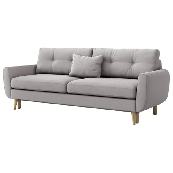 Schlafsofa Foronda Grau Webstoff Deran 232 x 86 x 95cm Skandi