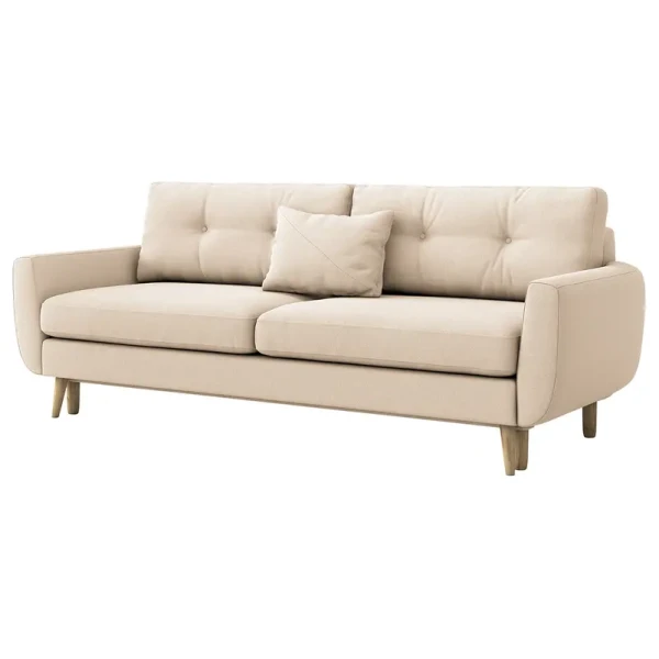 Schlafsofa Foronda Beige Webstoff Deran 232 x 86 x 95cm Skandi