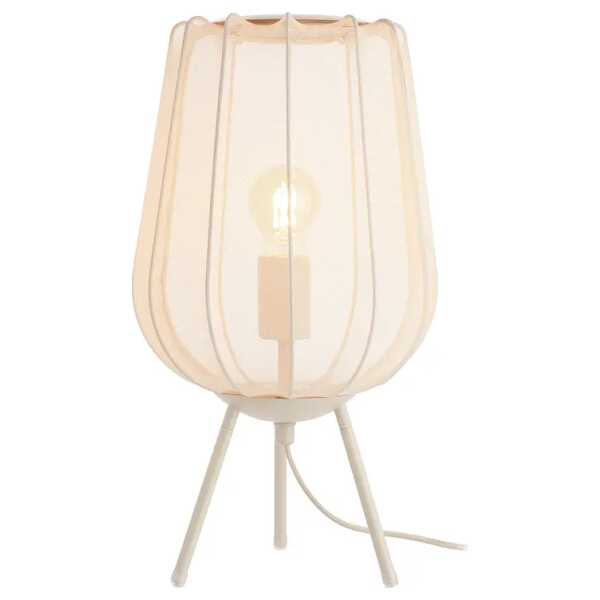 Tischleuchte Ø 25cm Beige/Beige Netzstoff LED/Glühlampe E27