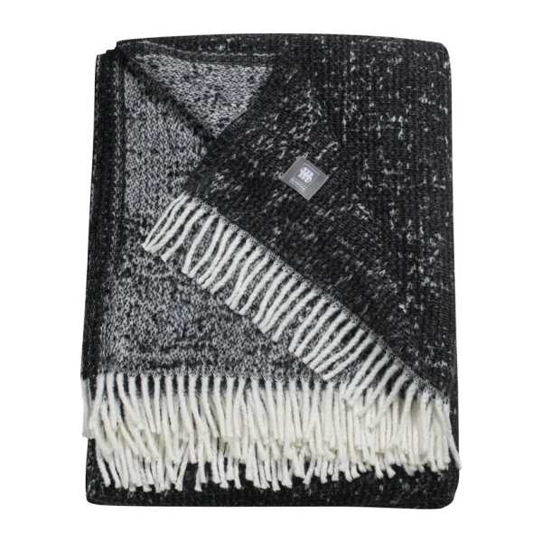 Plaid 140 x 1 x 200cm Grau/Anthrazit Mischgewebe