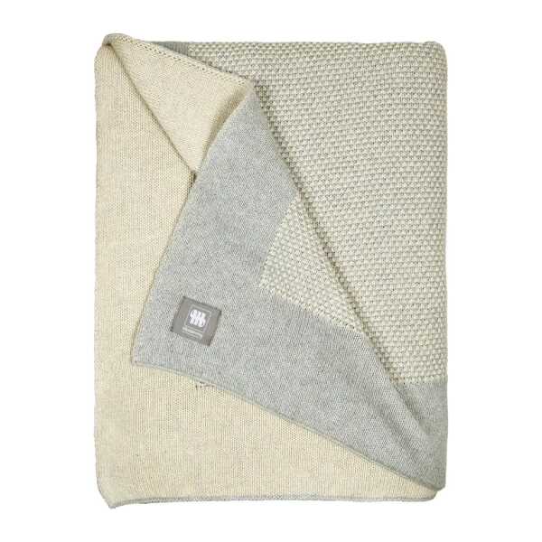 Plaid 130 x 1 x 170cm Grau/Grau Baumwollstoff