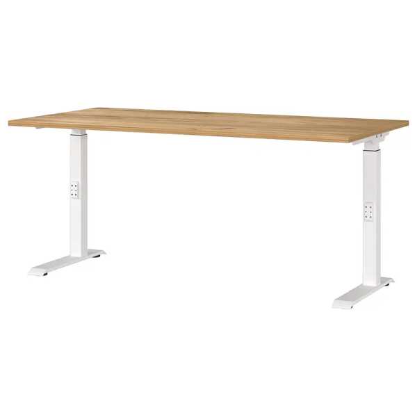 Höhenverstellbarer Schreibtisch Downey 160cm Braun/Eiche Dekor/Weiß