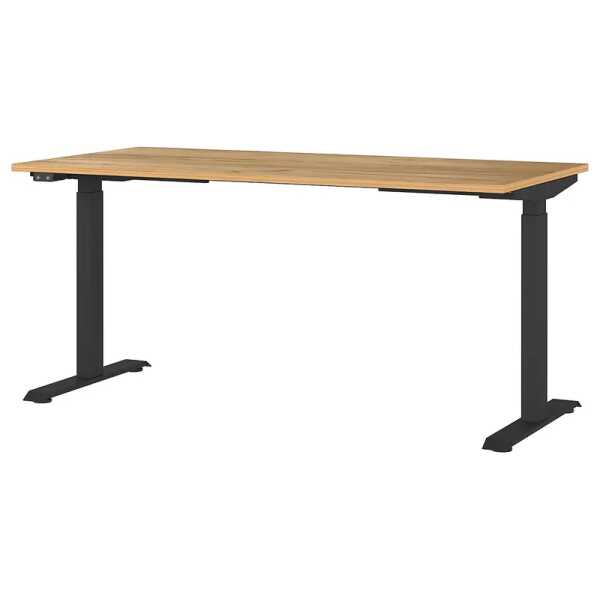 Höhenverstellbarer Schreibtisch Jet 160cm Braun/Eiche Dekor/Schwarz